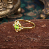 Vintage Round Peridot Filigree Anniversary Ring for Wome